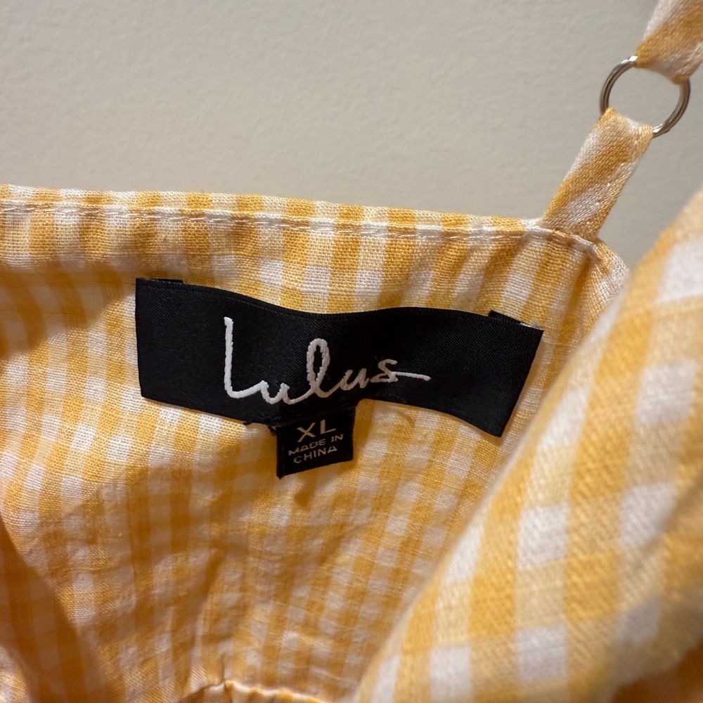 Lulu's Sunny Yellow Checkered Mini Dress